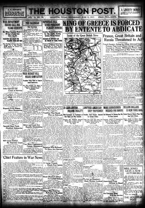 The Houston Post. (Houston, Tex.), Vol. 33, No. 70, Ed. 1 Wednesday, June 13, 1917