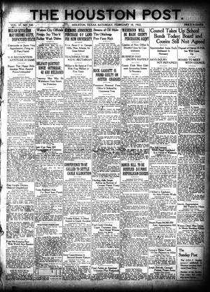 The Houston Post. (Houston, Tex.), Vol. 37, No. 320, Ed. 1 Saturday, February 18, 1922