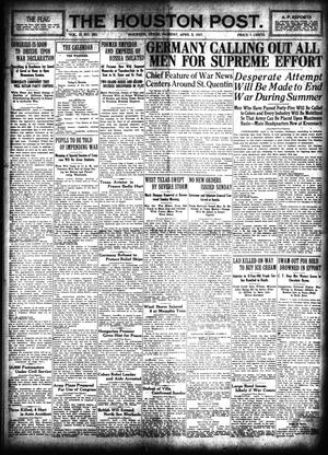The Houston Post. (Houston, Tex.), Vol. 31, No. 363, Ed. 1 Monday, April 2, 1917
