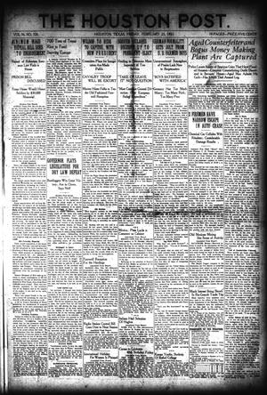 Primary view of object titled 'The Houston Post. (Houston, Tex.), Vol. 36, No. 328, Ed. 1 Friday, February 25, 1921'.