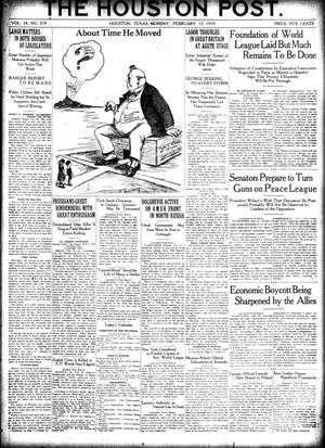 The Houston Post. (Houston, Tex.), Vol. 34, No. 319, Ed. 1 Monday, February 17, 1919