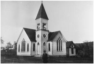 Primary view of object titled '[The Presbyterian Church:  First Building]'.
