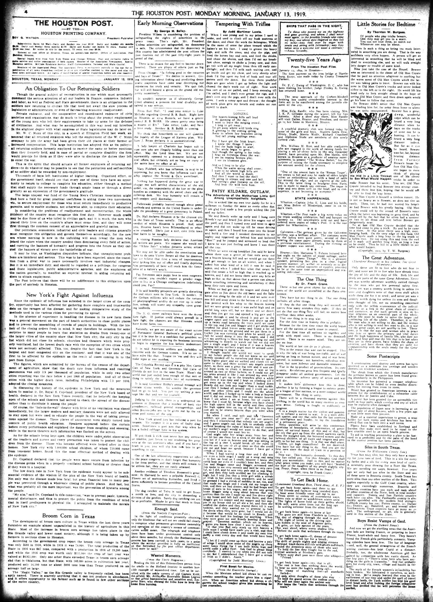 The Houston Post. (Houston, Tex.), Vol. 34, No. 284, Ed. 1 Monday, January 13, 1919
                                                
                                                    [Sequence #]: 4 of 10
                                                