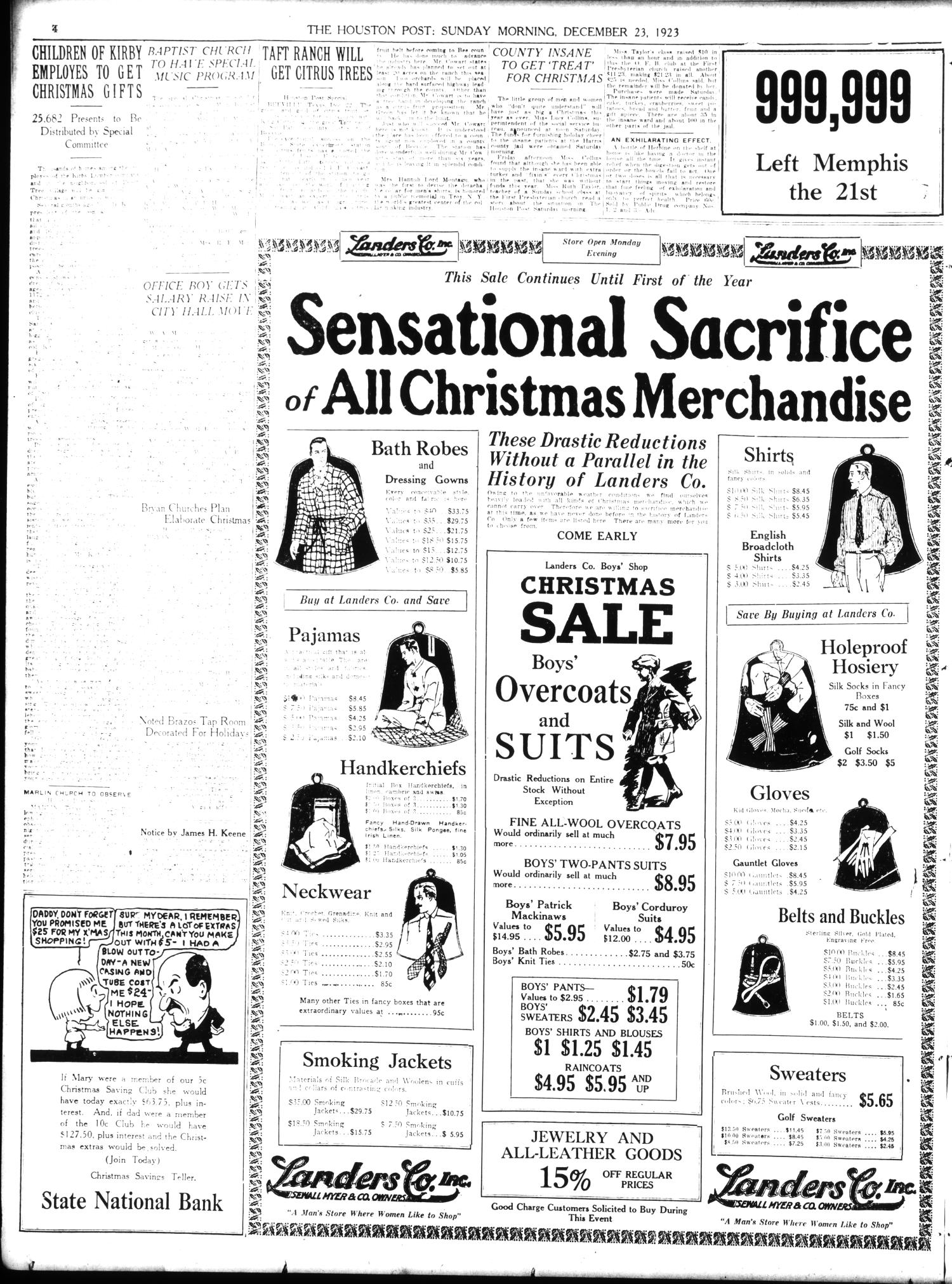 The Houston Post. (Houston, Tex.), Vol. 39, No. 263, Ed. 1 Sunday, December 23, 1923
                                                
                                                    [Sequence #]: 4 of 52
                                                