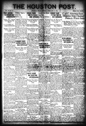 The Houston Post. (Houston, Tex.), Vol. 36, No. 317, Ed. 1 Monday, February 14, 1921