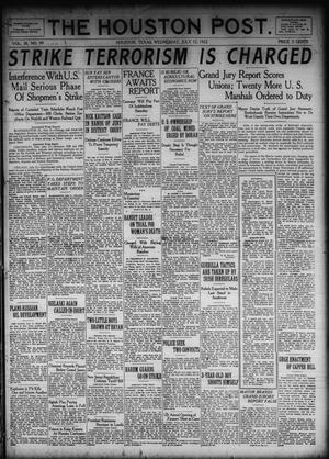 Primary view of object titled 'The Houston Post. (Houston, Tex.), Vol. 38, No. 99, Ed. 1 Wednesday, July 12, 1922'.
