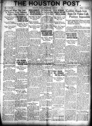 The Houston Post. (Houston, Tex.), Vol. 37, No. 282, Ed. 1 Wednesday, January 11, 1922