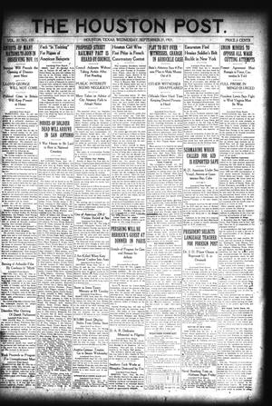 Primary view of object titled 'The Houston Post. (Houston, Tex.), Vol. 37, No. 170, Ed. 1 Wednesday, September 21, 1921'.