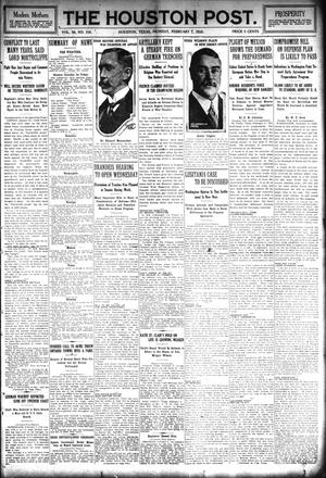 The Houston Post. (Houston, Tex.), Vol. 30, No. 310, Ed. 1 Monday, February 7, 1916