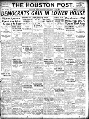 The Houston Post. (Houston, Tex.), Vol. 38, No. 219, Ed. 1 Thursday, November 9, 1922