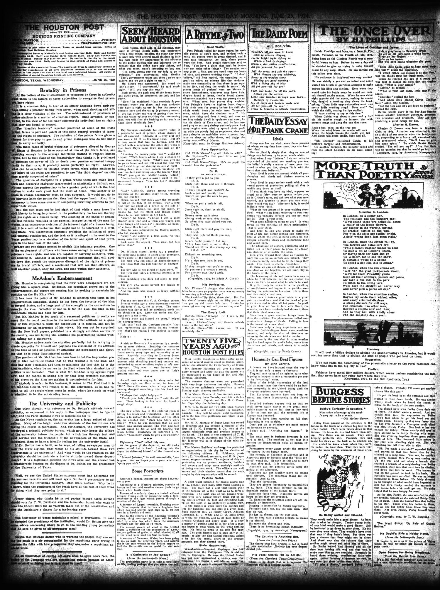 The Houston Post. (Houston, Tex.), Vol. 40, No. 82, Ed. 1 Wednesday, June 25, 1924
                                                
                                                    [Sequence #]: 6 of 16
                                                