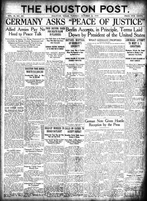 The Houston Post. (Houston, Tex.), Vol. 34, No. 201, Ed. 1 Tuesday, October 22, 1918