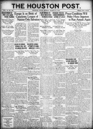 The Houston Post. (Houston, Tex.), Vol. 34, No. 340, Ed. 1 Monday, March 10, 1919