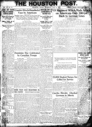 The Houston Post. (Houston, Tex.), Vol. 34, No. 91, Ed. 1 Thursday, July 4, 1918