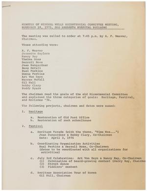 [Partial Minutes: Mineral Wells Bicentennial Committee, November 18, 1975]