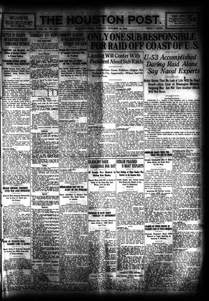 The Houston Post. (Houston, Tex.), Vol. 31, No. 189, Ed. 1 Tuesday, October 10, 1916