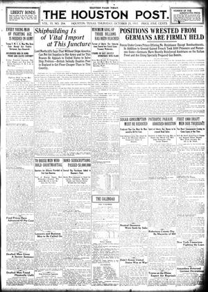 The Houston Post. (Houston, Tex.), Vol. 33, No. 204, Ed. 1 Thursday, October 25, 1917