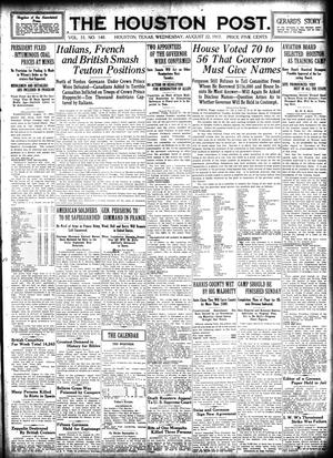 The Houston Post. (Houston, Tex.), Vol. 33, No. 140, Ed. 1 Wednesday, August 22, 1917