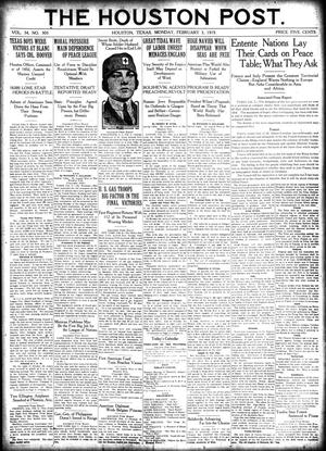The Houston Post. (Houston, Tex.), Vol. 34, No. 305, Ed. 1 Monday, February 3, 1919
