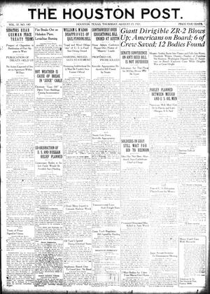 The Houston Post. (Houston, Tex.), Vol. 37, No. 143, Ed. 1 Thursday, August 25, 1921