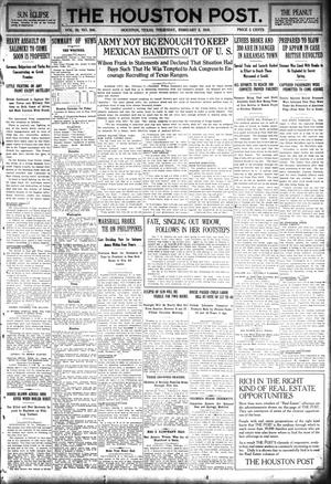 The Houston Post. (Houston, Tex.), Vol. 30, No. 306, Ed. 1 Thursday, February 3, 1916