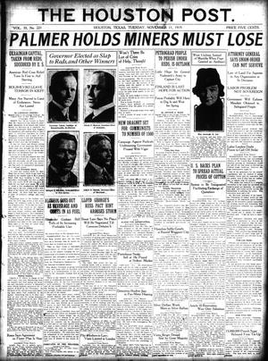 The Houston Post. (Houston, Tex.), Vol. 35, No. 221, Ed. 1 Tuesday, November 11, 1919