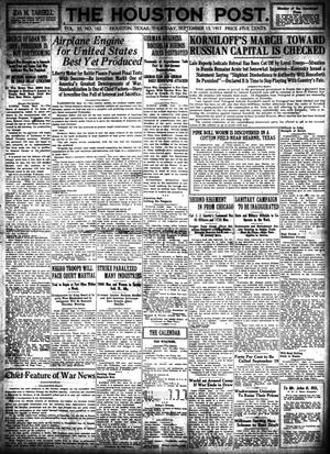 The Houston Post. (Houston, Tex.), Vol. 33, No. 162, Ed. 1 Thursday, September 13, 1917