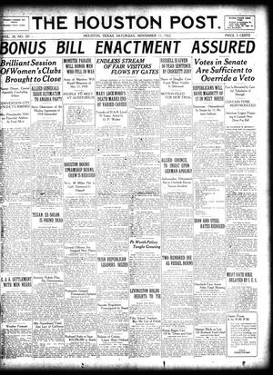The Houston Post. (Houston, Tex.), Vol. 38, No. 221, Ed. 1 Saturday, November 11, 1922