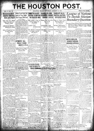 The Houston Post. (Houston, Tex.), Vol. 37, No. 131, Ed. 1 Saturday, August 13, 1921