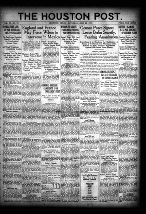The Houston Post. (Houston, Tex.), Vol. 35, No. 85, Ed. 1 Saturday, June 28, 1919