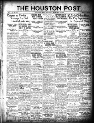 The Houston Post. (Houston, Tex.), Vol. 37, No. 311, Ed. 1 Thursday, February 9, 1922