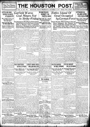 The Houston Post. (Houston, Tex.), Vol. 33, No. 196, Ed. 1 Wednesday, October 17, 1917