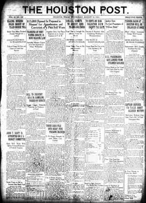 The Houston Post. (Houston, Tex.), Vol. 37, No. 128, Ed. 1 Wednesday, August 10, 1921