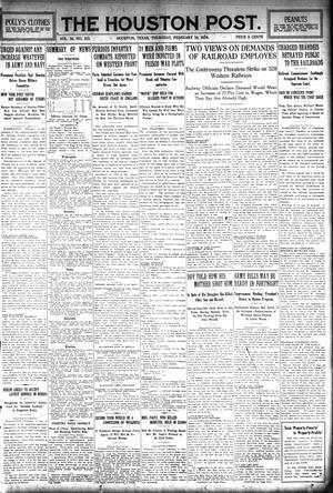 The Houston Post. (Houston, Tex.), Vol. 30, No. 313, Ed. 1 Thursday, February 10, 1916