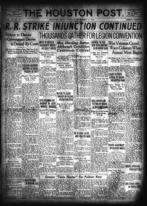 The Houston Post. (Houston, Tex.), Vol. 38, No. 161, Ed. 1 Tuesday, September 12, 1922