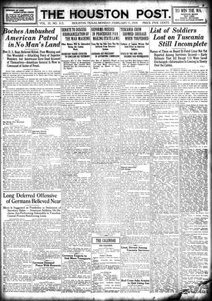 The Houston Post. (Houston, Tex.), Vol. 33, No. 313, Ed. 1 Monday, February 11, 1918