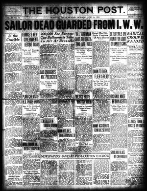 The Houston Post. (Houston, Tex.), Vol. 40, No. 73, Ed. 1 Monday, June 16, 1924