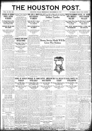 The Houston Post. (Houston, Tex.), Vol. 34, No. 258, Ed. 1 Wednesday, December 18, 1918