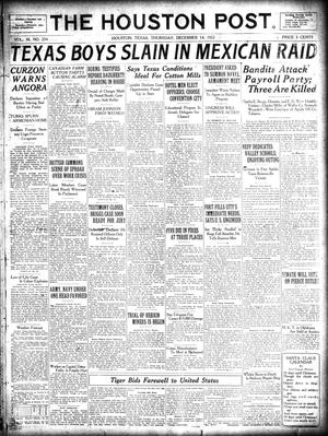The Houston Post. (Houston, Tex.), Vol. 38, No. 254, Ed. 1 Thursday, December 14, 1922