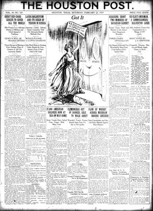 The Houston Post. (Houston, Tex.), Vol. 34, No. 324, Ed. 1 Saturday, February 22, 1919
