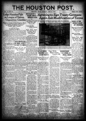 The Houston Post. (Houston, Tex.), Vol. 35, No. 80, Ed. 1 Monday, June 23, 1919