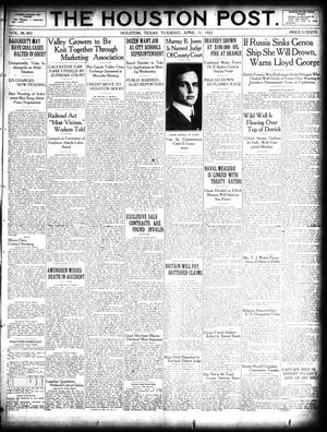 The Houston Post. (Houston, Tex.), Vol. 38, Ed. 1 Tuesday, April 11, 1922