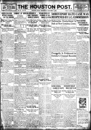 The Houston Post. (Houston, Tex.), Vol. 31, No. 211, Ed. 1 Wednesday, November 1, 1916