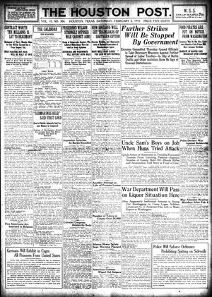 The Houston Post. (Houston, Tex.), Vol. 33, No. 304, Ed. 1 Saturday, February 2, 1918