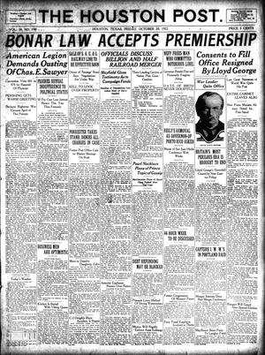 The Houston Post. (Houston, Tex.), Vol. 38, No. 199, Ed. 1 Friday, October 20, 1922