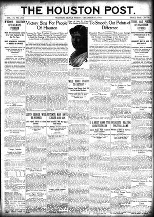 The Houston Post. (Houston, Tex.), Vol. 34, No. 253, Ed. 1 Friday, December 13, 1918