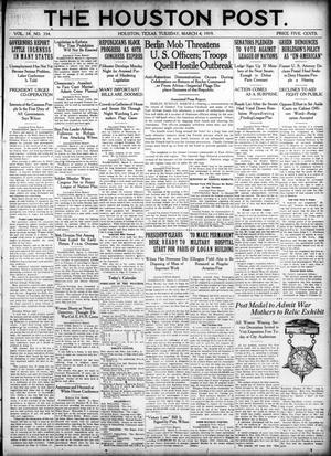 The Houston Post. (Houston, Tex.), Vol. 34, No. 334, Ed. 1 Tuesday, March 4, 1919