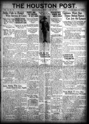The Houston Post. (Houston, Tex.), Vol. 35, No. 70, Ed. 1 Friday, June 13, 1919
