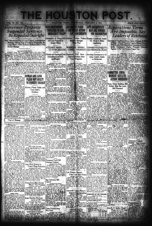 The Houston Post. (Houston, Tex.), Vol. 36, No. 305, Ed. 1 Wednesday, February 2, 1921