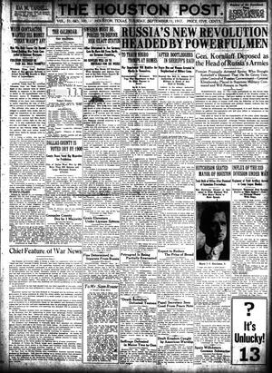 The Houston Post. (Houston, Tex.), Vol. 33, No. 160, Ed. 1 Tuesday, September 11, 1917